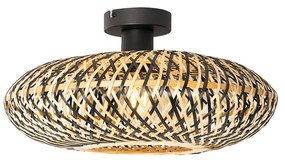 Candeeiro de teto oriental preto em bambu 40 cm - Ostrava