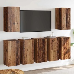 vidaXL Conjunto de móvel de TV 7 pcs Madeira antiga 30.5 x 30 x 60 cm