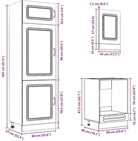 7 peças armário de cozinha conjunto Kalmar branco