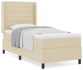Cama box com colchão - Creme, 100x200 cm, Tecido