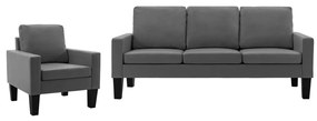 3056669 vidaXL 2 pcs conjunto de sofás couro artificial cinzento