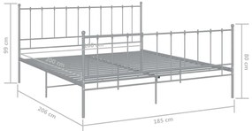 Estrutura de cama 180x200 cm metal cinzento