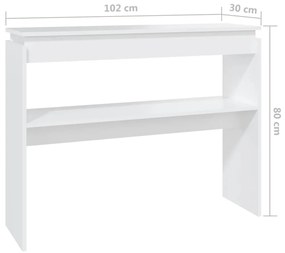Consola de Entrada Cosima - 102 x 30 x 80 cm - Cor Branco - Contraplac