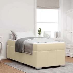 vidaXL Estrutura da Cama Creme 90 x 190 cm tecido