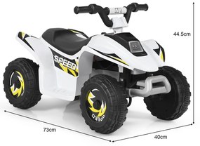 Moto 4 para crianças veículo eletrico com design moderno 73 x 40 x 44,5 cm Branco