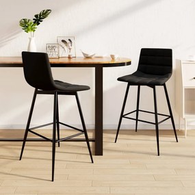 vidaXL Bancos de bar 2 pcs veludo preto