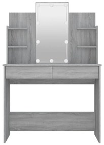 Toucador com LEDs 96x40x142 cm sonoma cinza
