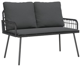 vidaXL Banco de jardim com almofada Antracite 114 x 64 x 90cm Aço