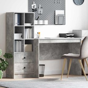 vidaXL Mesa com Armazenamento Cinza Concreto Aglomerado de Madeira