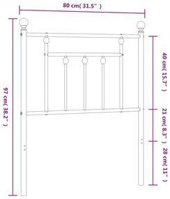 Cabeceira de cama 75 cm metal branco