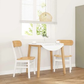 vidaXL Cadeiras de jantar 2 pcs madeira de seringueira maciça branco