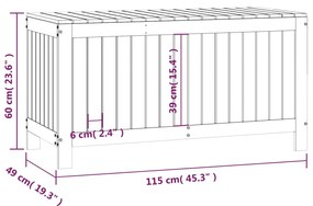 Caixa de arrumação jardim 115x49x60cm pinho maciço castanho-mel