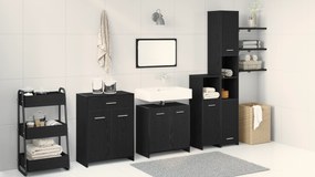 Conjunto de Móveis de Casa de Banho vidaXL 4 Peças Carvalho Preto Made