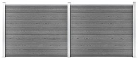 Conjunto painel de cerca 353x146 cm WPC cinzento