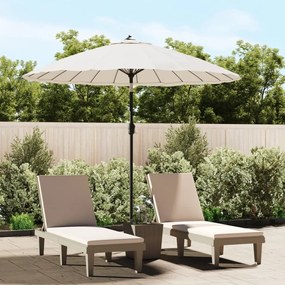 vidaXL Guarda-sol exterior c/ mastro alumínio 270 cm branco areia