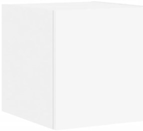 Móveis de parede p/ TV com luzes LED 2 pcs 30,5x35x30 cm branco