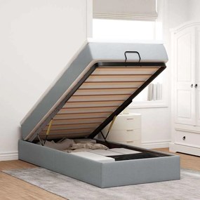 vidaXL Estrutura cama otomana colchão 80x200 cm tecido cinzento claro