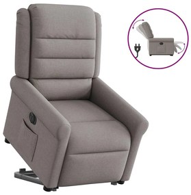 vidaXL Poltrona reclinável elevatória elétrica cinza-acastanhado