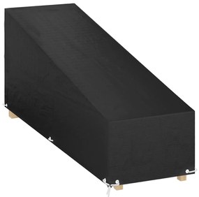 vidaXL Capa para espreguiçadeira 12 ilhós 200x65x35/60 cm polietileno