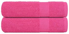 Toalhas de banho 2 pcs 100x150 cm 360 gsm 100% algodão rosa