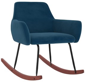 vidaXL Cadeira de baloiço veludo azul