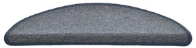 Tapete/carpete para degraus 15 pcs 56x17x3 cm cinza-claro/azul