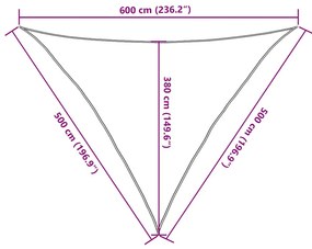 Para-sol estilo vela 160 g/m² 5x5x6 m PEAD vermelho