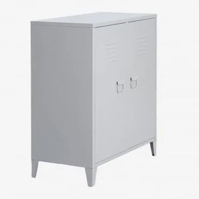 Aparador Armário 80x40 Cm Com 2 Portas Em Aço Pohpli Cinza Claro - Sklum