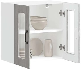Armário de parede de cozinha porta vidro Kalmar cinza sonoma