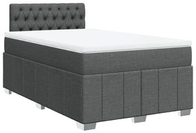 Cama boxspring com colchão 120x190 cm tecido cinzento-escuro