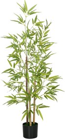 HOMCOM Planta Artificial Bambu Árvore Artificial Altura 120 cm com Vaso decoração Interior Muito Realista | Aosom Portugal