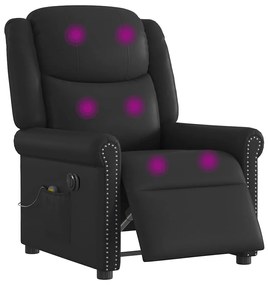 Poltrona massagens reclinável elétrica couro artificial preto