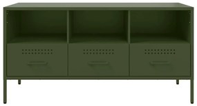 Móvel de TV 100,5x39x50,5 aço verde-azeitona