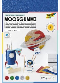 Goma EVA glitter autocolante BASIC folia, 5 folhas multicolor