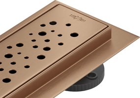 Mexen Flat 360° M12 ralo linear rotativo 70 cm, cobre escovado - 1C21070-40