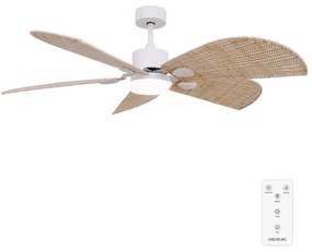 Ventoinha de teto EnergySilence Aero 5290 Natural com motor DC de 40 W, 52 polegadas, luz LED de 18 W