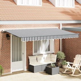 vidaXL Toldo Retrátil Antracite, Branco 400 x 200 cm