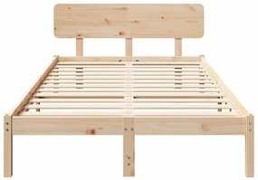 Cama com cabeceira 120x200 cm de madeira de pinho