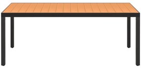 Mesa de jardim em alumínio e WPC 185x90x74 cm castanho