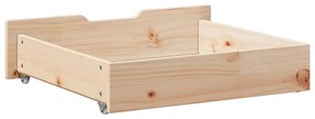 Gavetas para cama com rodas 2 pcs 75x55x17 cm pinho maciço