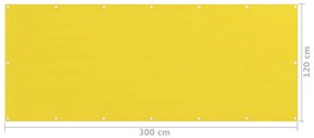 Tela de varanda 120x300 cm PEAD amarelo