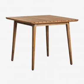 Mesa De Cozinha Quadrada 90x90 Cm Em Madeira De Acácia Tenay Castanho Acácia - Sklum