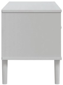 Móvel de TV SENJA aspeto vime 106x40x49 cm pinho maciço branco