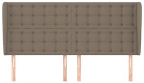 Cabeceira cama abas tecido 203x23x118/128 cm cinza-acastanhado