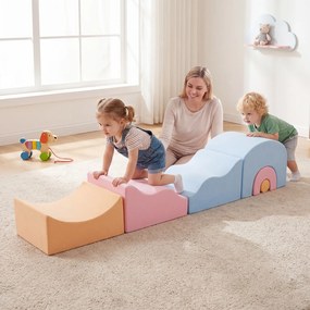 Conjunto de 6 Blocos de Escalada para Crianças, Capa Removível e Lavável, Multicolor