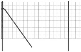 Cerca de malha de arame 0,8x25 m aço galvanizado antracite