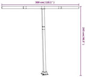 Conjunto de postes para toldo 300x245 cm ferro antracite