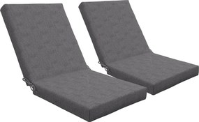 Outsunny Conjunto de 2 almofadas de exterior para poltrona/cadeira com encosto, com presilhas, enchimento 8 cm, 112L x 51l cm, cinza escuro | Aosom Portugal