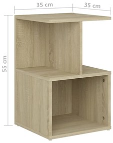Mesas cabeceira 2 pcs 35x35x55cm deriv. madeira carvalho sonoma