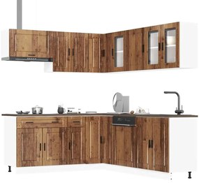 vidaXL 11 peças armário de cozinha conjunto Porto madeira velha